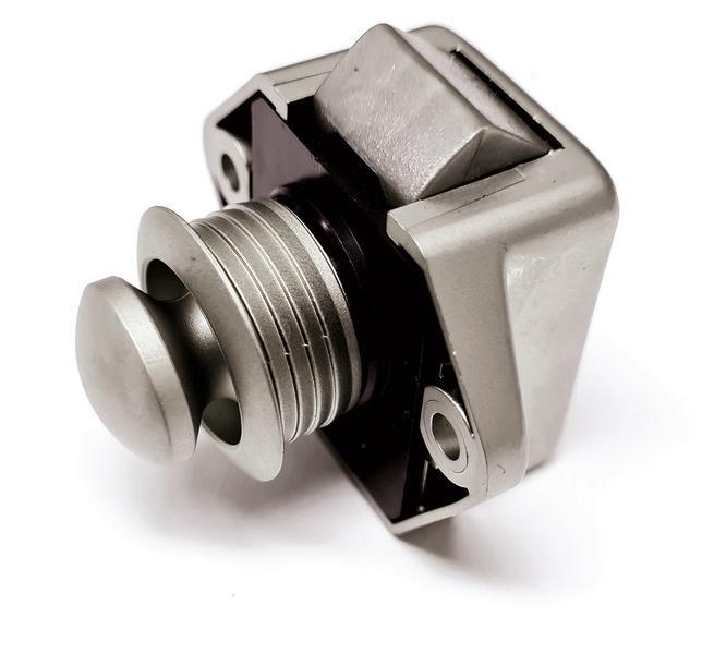 Drukslot (pushlock) klein zilver dubbelwerkend, Caravans en Kamperen, Overige Caravans en Kamperen, Nieuw, Ophalen of Verzenden