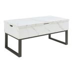 Salontafel Rauli marmerlook wit en zwart 100x50x47 cm [en.ca, Huis en Inrichting, Tafels | Salontafels, Verzenden, Nieuw