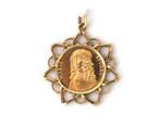 Een 14 krt. geelgouden munthanger Mary Stuart, Gebruikt