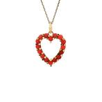 Gouden vintage hart hanger met bloedkoraal 18 kt, Sieraden, Tassen en Uiterlijk, Ophalen of Verzenden, Nieuw
