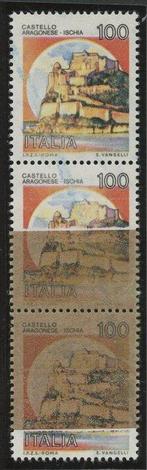Italiaanse Republiek 1980 - Castelli verticale strook van, Gestempeld