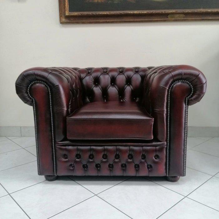 Chesterfield style - Fauteuil - club - Leder, Hout - NUOVA, Antiek en Kunst, Curiosa en Brocante
