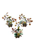 Set van 3 bonsai - Emaille, Messing, Koper, Aventurijn,