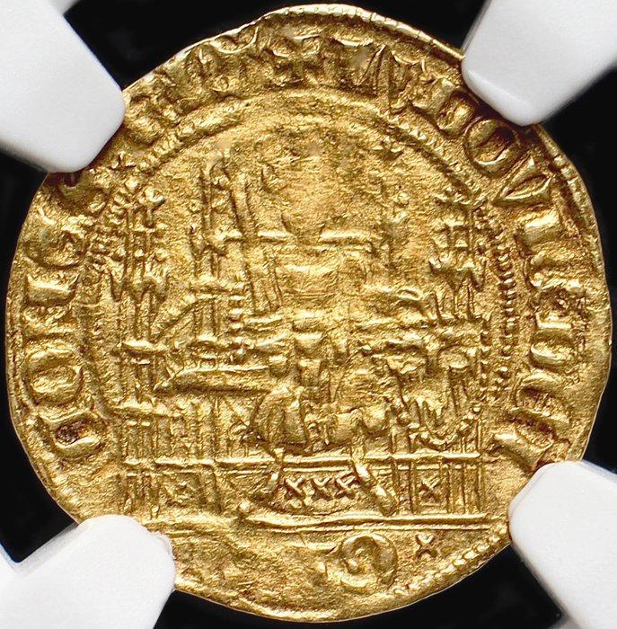 België - Vlaanderen (Graafschap van). Louis II de Male. 1/4, Postzegels en Munten, Munten | Nederland