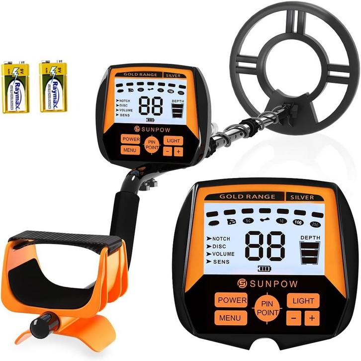 Metaaldetector voor volwassenen - LCD Scherm - Zwart - SUNPO, Hobby en Vrije tijd, Metaaldetectors, Zo goed als nieuw, Verzenden