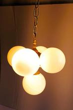 Plafondlamp - Metaal en opaline, Antiek en Kunst, Antiek | Lampen