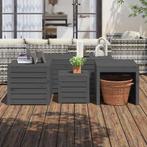 vidaXL 4-delige Tuinboxset massief grenenhout grijs, Verzenden, Nieuw