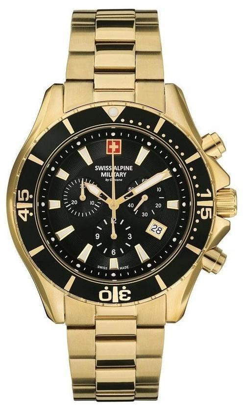Swiss Alpine Military 7040.9117 heren horloge chronograaf 44, Sieraden, Tassen en Uiterlijk, Horloges | Heren, Staal, Nieuw, Staal