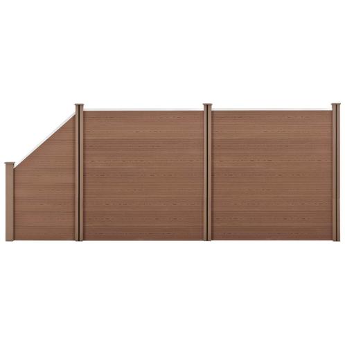 HKC Schuttingpanelen set vierkant/schuin 183x451cm bruin, Tuin en Terras, Tuinschermen, Nieuw, Verzenden