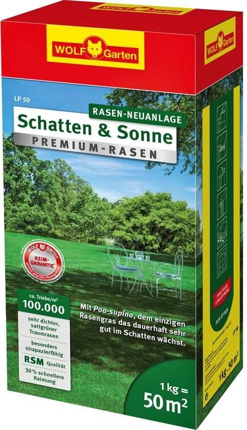 WOLF GARTEN LP50 PREMIUM GAZON GRASZAAD 1 KG = 50 M², Tuin en Terras, Plantenvoeding, Nieuw, Ophalen of Verzenden