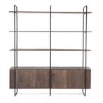 Wandkast James 4-deurs - Bruin - 95863 - wandkasten, Huis en Inrichting, Kasten | Buffetkasten, Nieuw, Overige materialen