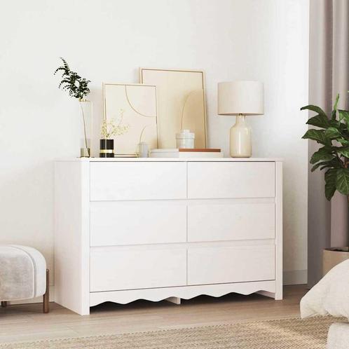 vidaXL Ladekast met lade Wit 111 x 43 x 73.5 cm Massief, Kinderen en Baby's, Kinderkamer | Commodes en Kasten, Nieuw, Verzenden