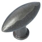 Knop ovaal ijzer blank, Ophalen of Verzenden, Nieuw