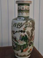 Grote Chinese vaas van famille verte porselein – 42 cm -, Antiek en Kunst