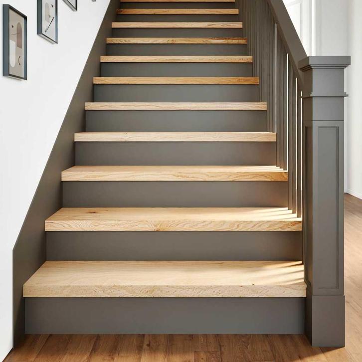 vidaXL Traptreden 12 st 100x30x2 cm onbehandeld massief, Doe-het-zelf en Verbouw, Ladders en Trappen, Nieuw, Verzenden