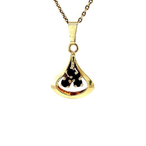 Gouden hanger met granaat 14 krt, Sieraden, Tassen en Uiterlijk, Kettinghangers, Nieuw, Ophalen of Verzenden