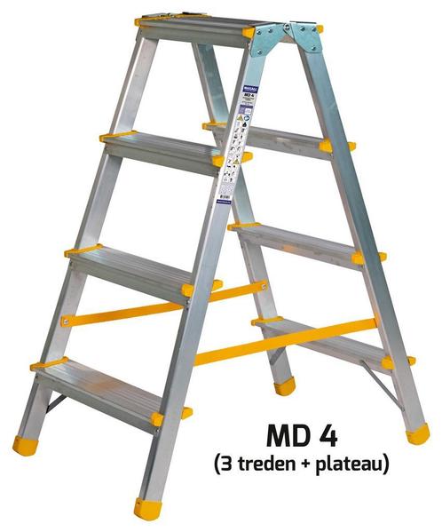 Dubbele Trap Maxall MD 2 (Huishoudtrap), Doe-het-zelf en Verbouw, Ladders en Trappen, Trap, Nieuw, Minder dan 2 meter, Verzenden