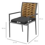 TRUUSK Set Van 2 Rattan Tuinstoelen, Tuinstoelenset Met Kuss, Verzenden, Nieuw