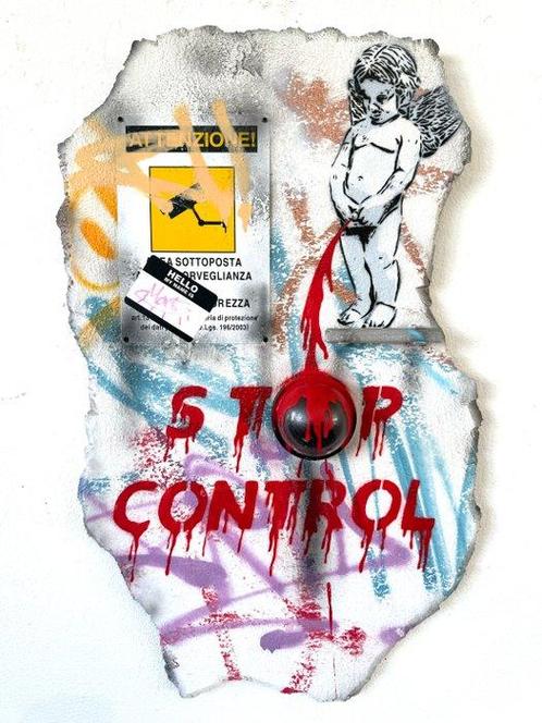 Mart Signed - Stop control (cam version), Antiek en Kunst, Kunst | Schilderijen | Modern