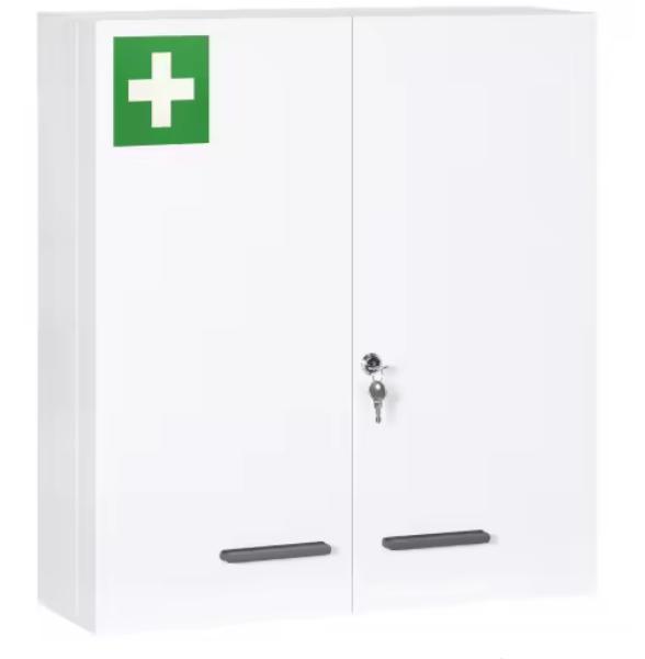 Ruim 2-Deurs Medicijnkastje met 6 Planken – Wit, Staal, Huis en Inrichting, Kasten | Overige, Nieuw, Verzenden