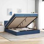 vidaXL Ottoman bed met matras en LEDs 160x200cm stof blauw, Huis en Inrichting, 200 cm, Stof, 160 cm, Verzenden