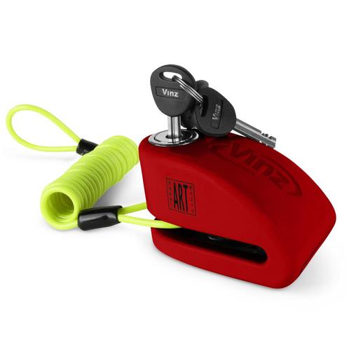 VINZ Pico Alarm Schijfremslot ART4 - Rood, Motoren, Accessoires | Sloten, Verzenden