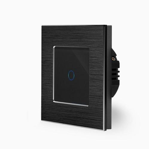 TOUCH SCHAKELAAR | ALUMINIUM | ZWART | ENKELVOUDIG, Doe-het-zelf en Verbouw, Elektra en Kabels, Schakelaar, Nieuw, Ophalen of Verzenden