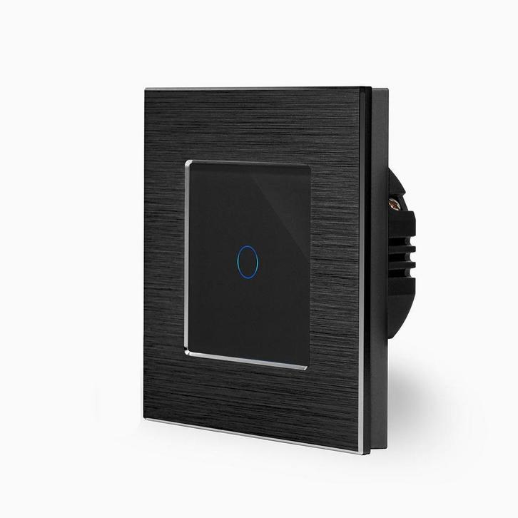 TOUCH SCHAKELAAR | ALUMINIUM | ZWART | ENKELVOUDIG, Doe-het-zelf en Verbouw, Elektra en Kabels, Schakelaar, Nieuw, Ophalen of Verzenden