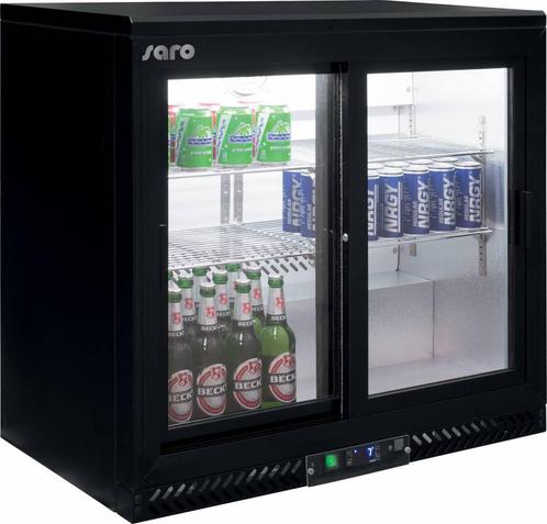 Bar Koelkast Zwart met schuifdeuren - 2 Jaar Garantie Saro, Zakelijke goederen, Horeca | Keukenapparatuur, Verzenden