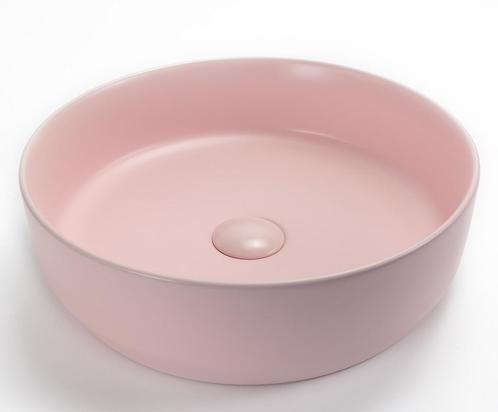 Gekleurde ronde waskom mat roze, Huis en Inrichting, Badkamer | Badkamermeubels, Nieuw, Verzenden