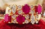 Ring - 18 karaat Geel goud Robijn, Sieraden, Tassen en Uiterlijk, Ringen, Nieuw