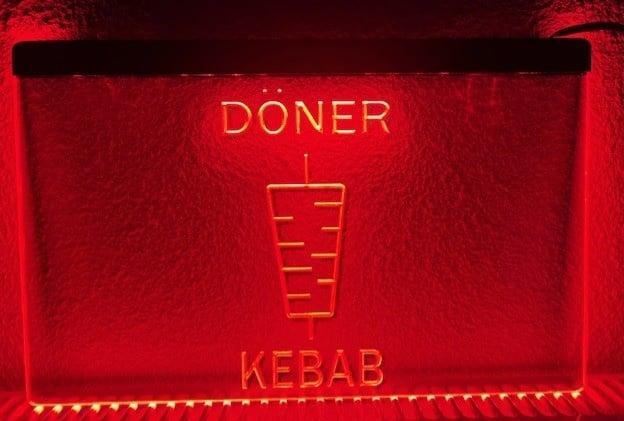 Doner kebab snackbar neon bord lamp LED verlichting reclame, Verzamelen, Merken en Reclamevoorwerpen, Nieuw, Verzenden