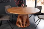 Ronde eettafel MAISON JADE 130cm massief acaciahouten voet, Huis en Inrichting, Tafels | Eettafels, Ophalen of Verzenden, Nieuw