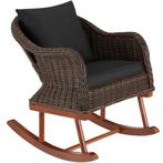 Wicker schommelstoel Rovigo met voetenbank Vibo - bruin, Huis en Inrichting, Stoelen, Nieuw, Verzenden