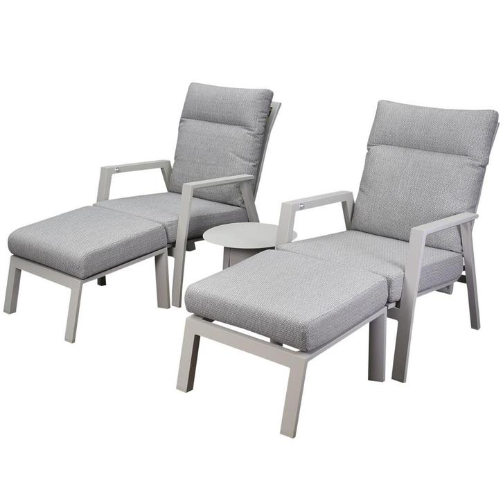 Barolo lounge balkonset 5 delig verstelbaar latte zand, Tuin en Terras, Tuinsets en Loungesets, Nieuw, Aluminium, Ophalen of Verzenden