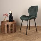 Eetkamerstoel  Velvet Groen - Armstoel Groen  - Stoel, Huis en Inrichting, Stoelen, Ophalen of Verzenden, Nieuw