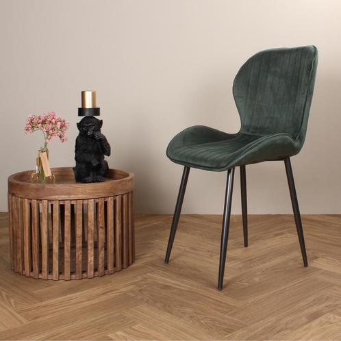 Eetkamerstoel  Velvet Groen - Armstoel Groen  - Stoel, Huis en Inrichting, Stoelen, Nieuw, Ophalen of Verzenden