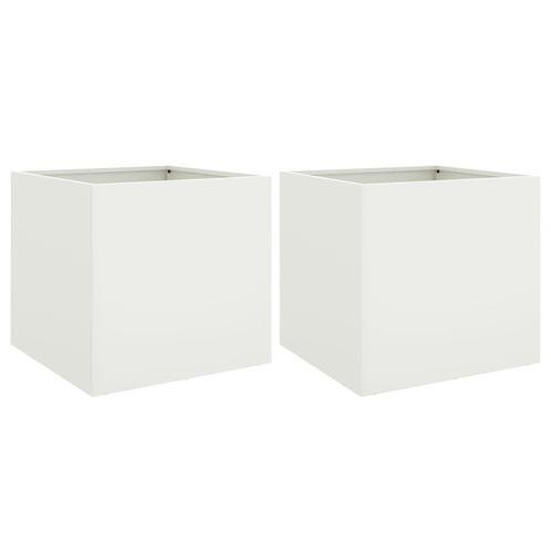 Plantenbakken Staal Wit - Set van 2 | OP=OP | Tuin Musthave!, Tuin en Terras, Bloembakken en Plantenbakken, 30 tot 60 cm, Minder dan 60 cm