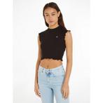 TOMMY JEANS T-shirt TJW SLIM CRP BABYLOCK RIB TEE met, Verzenden, Nieuw