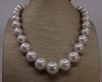 Halsketting Grote maat - 13x16mm ronde witte Edison parels, Nieuw