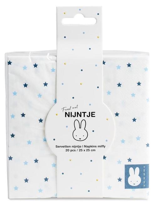 Servetten Nijntje Sterretjes Blauw - 20 Stuks, Hobby en Vrije tijd, Feestartikelen, Nieuw, Ophalen of Verzenden