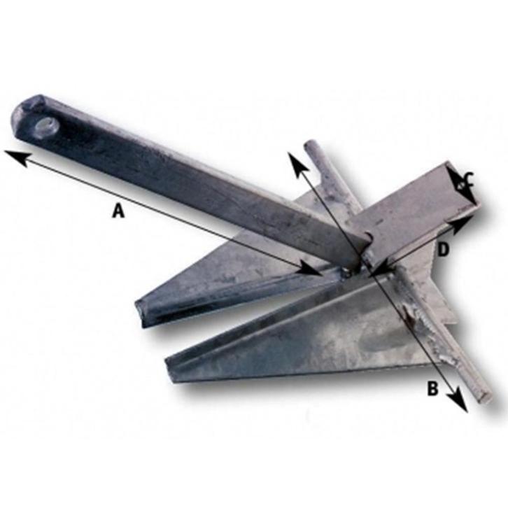 Plaatanker Type Danforth-6.0 Kg, Watersport en Boten, Bootonderdelen, Nieuw, Ophalen of Verzenden