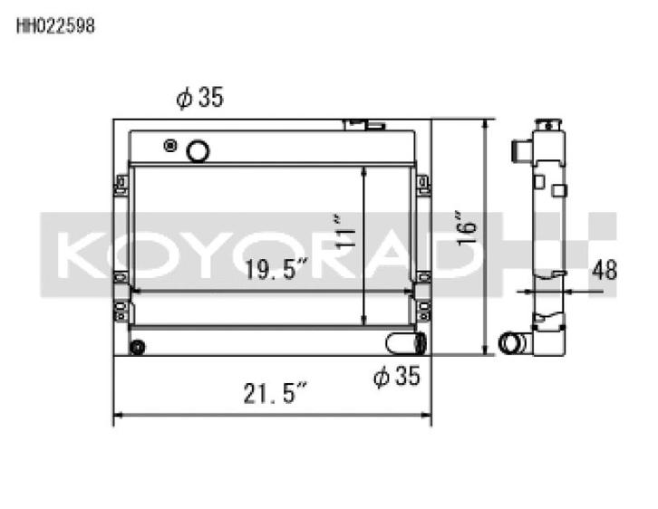Koyo 68-73 Datsun 510 1.6L (MT) Radiator - HH022598, Auto-onderdelen, Motor en Toebehoren, Ophalen of Verzenden
