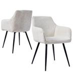 Set van 2 Moderne Eetkamerstoelen –Corduroy en Metalen Poten, Huis en Inrichting, Verzenden, Nieuw