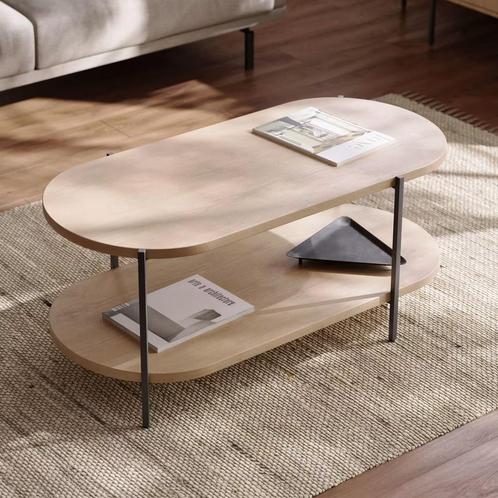 *WOONWINKEL* Kave Home Palmia Salontafel Ovaal Mangohout, Huis en Inrichting, Tafels | Salontafels, Nieuw, Verzenden