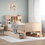 vidaXL Bed met boekenkast zonder matras massief grenenhout, Huis en Inrichting, Slaapkamer | Bedden, Verzenden, Nieuw, Bruin, Hout