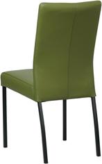 Groene leren moderne eetkamerstoel - poot vierkant zwart - T, Huis en Inrichting, Stoelen, Nieuw, Leer, Ophalen of Verzenden, Eén