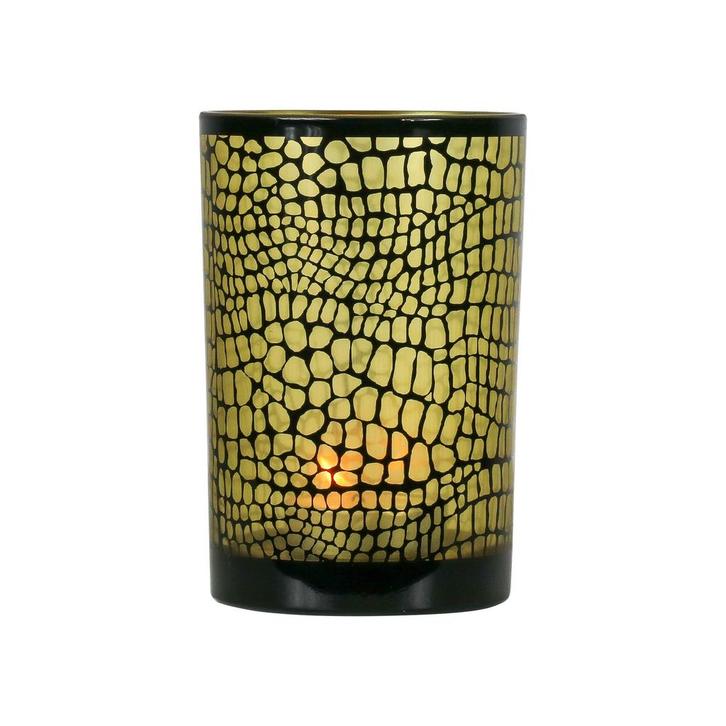 Theelichthouder croco zwart large 18cm*, Huis en Inrichting, Woonaccessoires | Overige, Verzenden
