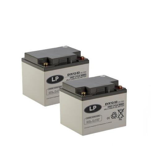 Landport (LP) 2x EVX12-53 AGM / GEL / Carbon accus 12 volt, Caravans en Kamperen, Caravan accessoires, Nieuw, Ophalen of Verzenden