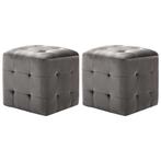 vidaXL Nachtkastjes 2 st 30x30x30 cm fluweel grijs, Huis en Inrichting, Slaapkamer | Nachtkastjes, Overige materialen, Minder dan 45 cm